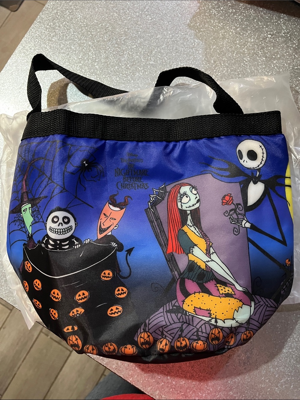 NEW Disney The Nightmare Before Christmas Blue & Black Trick-or-Treat Tote